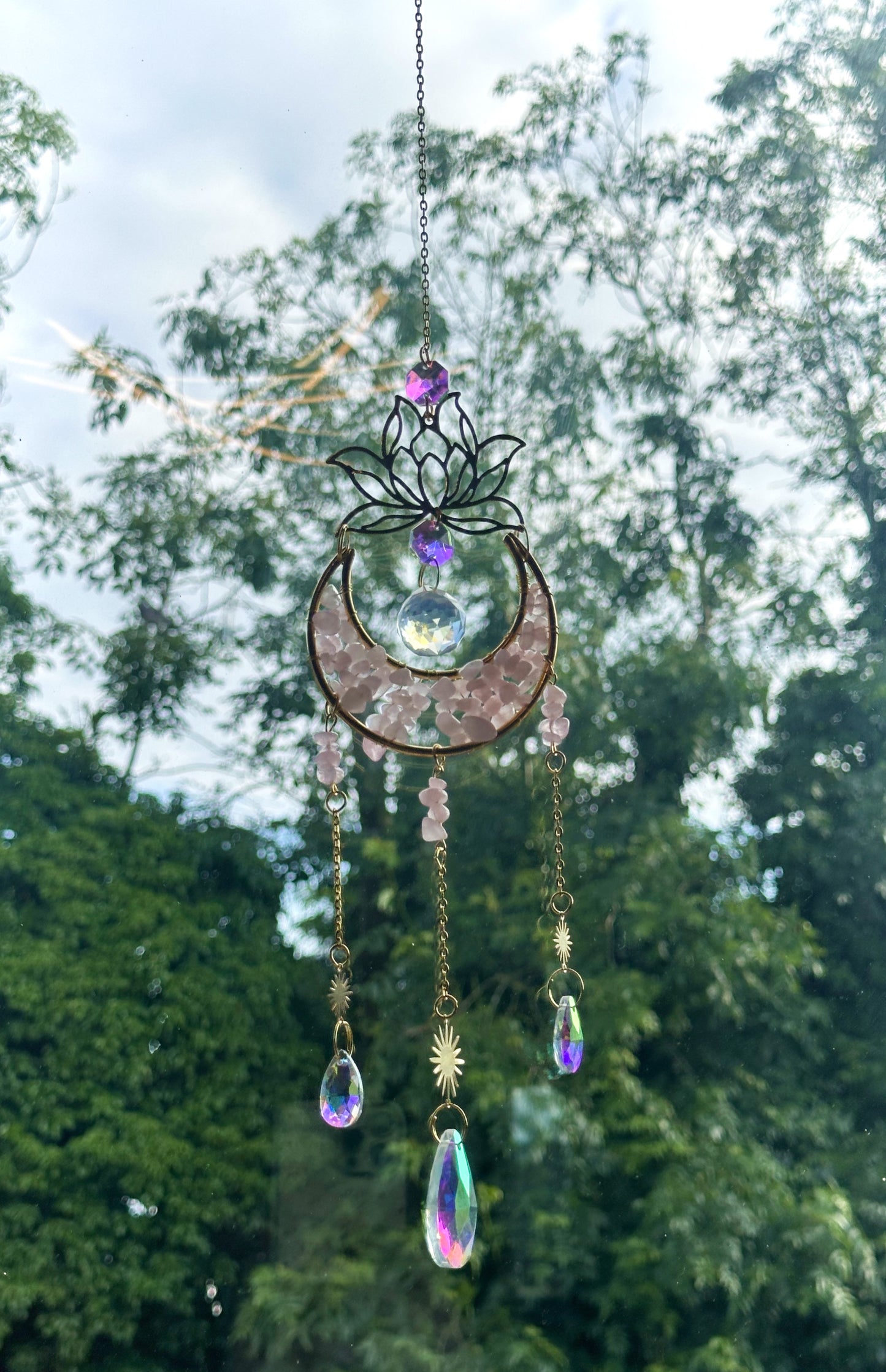 Lily loves... Crystal Moon & Lotus Flower Hanging