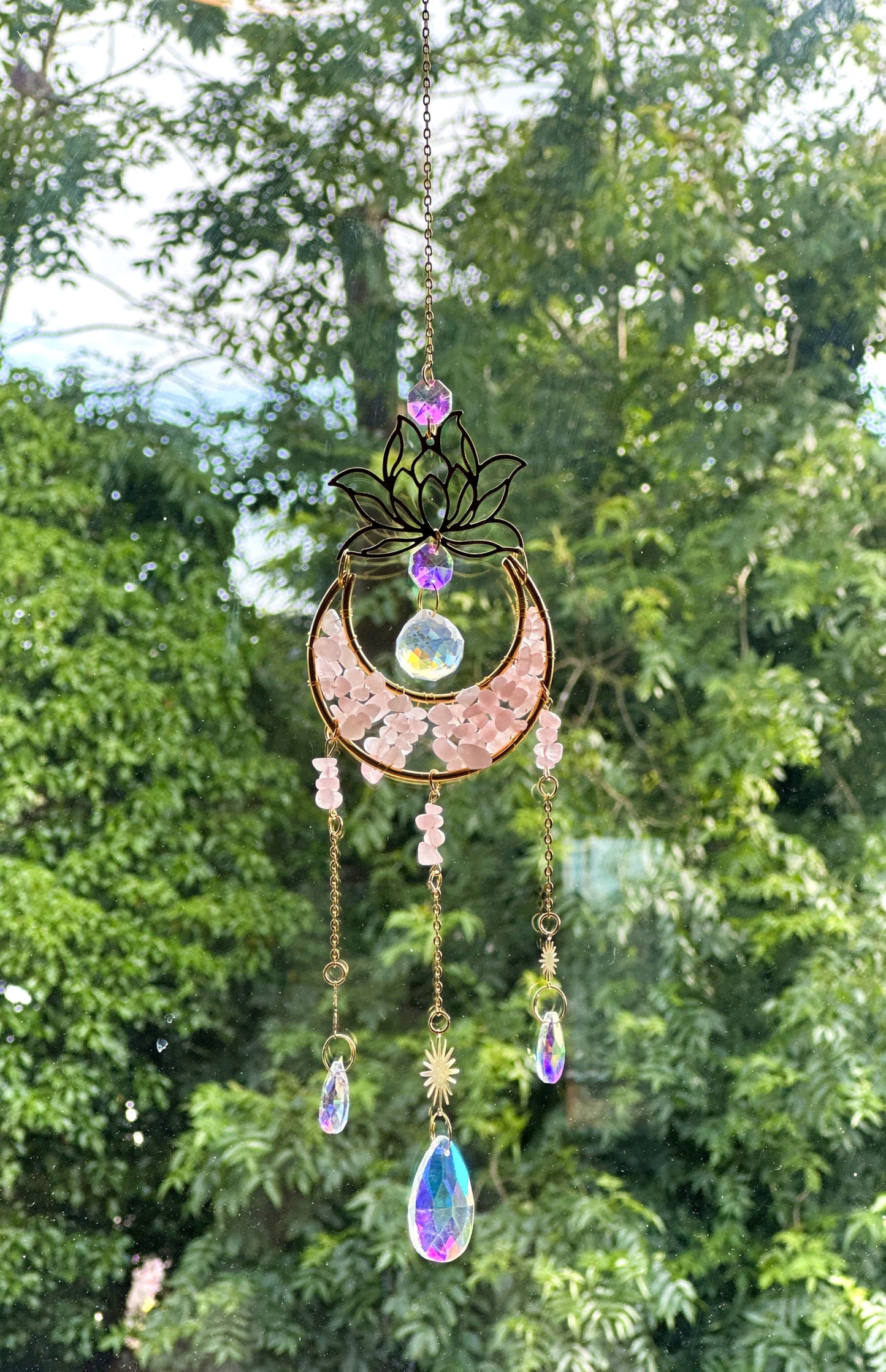 Lily loves... Crystal Moon & Lotus Flower Hanging