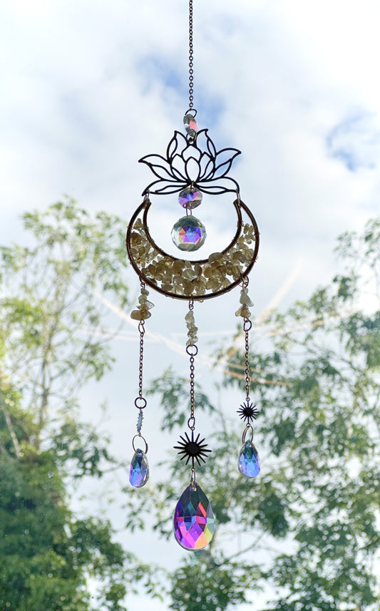 Lily loves... Crystal Moon & Lotus Flower Hanging