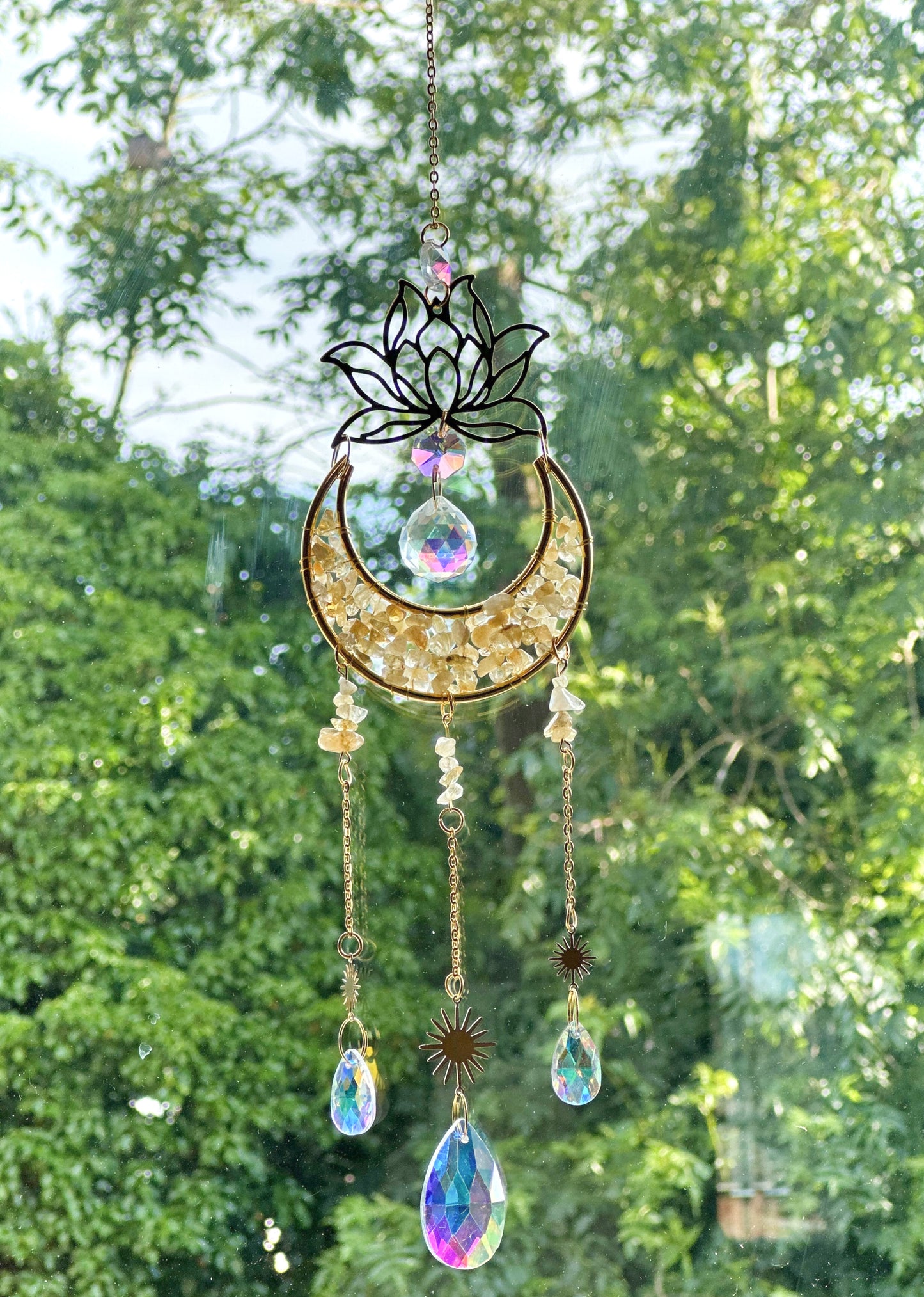 Lily loves... Crystal Moon & Lotus Flower Hanging