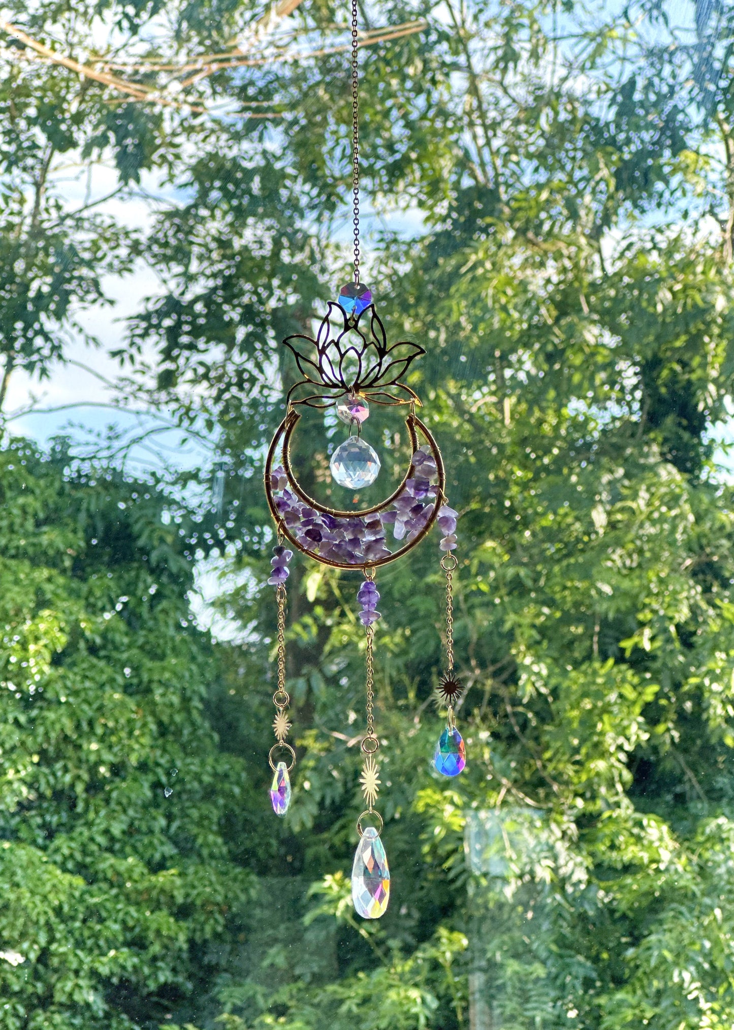 Lily loves... Crystal Moon & Lotus Flower Hanging