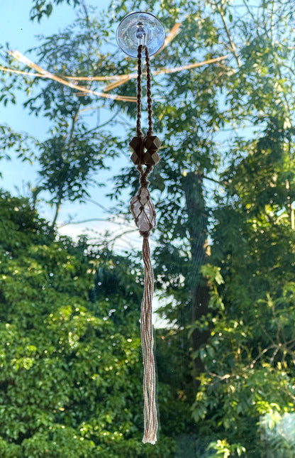 LILY LOVES... MACRAME HANGING CRYSTAL